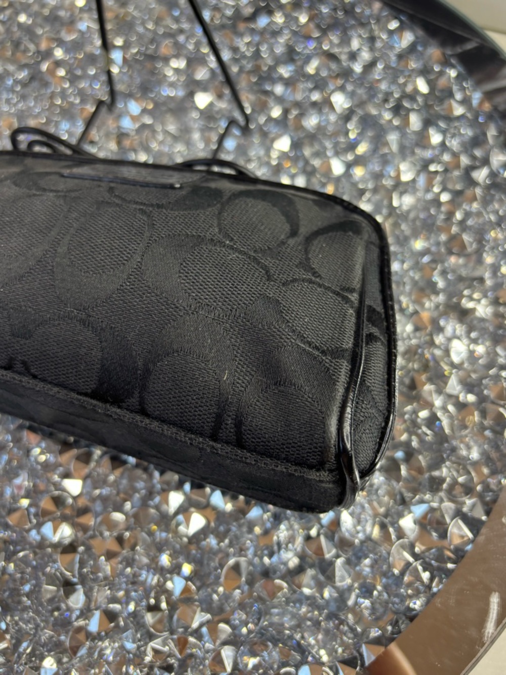 Coach Black Signature Jacquard Cosmetic Pouch - Picture 9 of 10